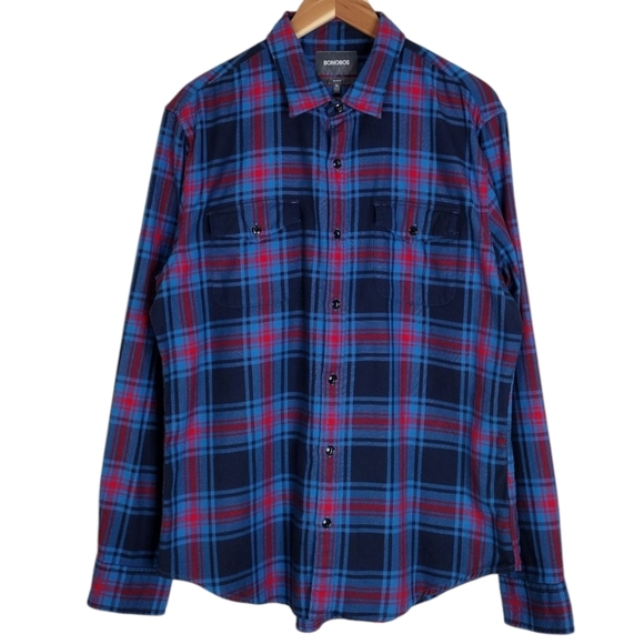 Bonobos Men's Plaid Flannel Comfort Slim Fit Long Sleeve Button Down Shirt Sz XL - Picture 1 of 12